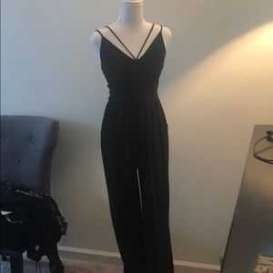 Black silky jumpsuit Sz small